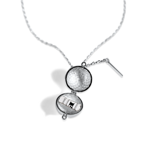 Sphere + Wand Locket - Silver